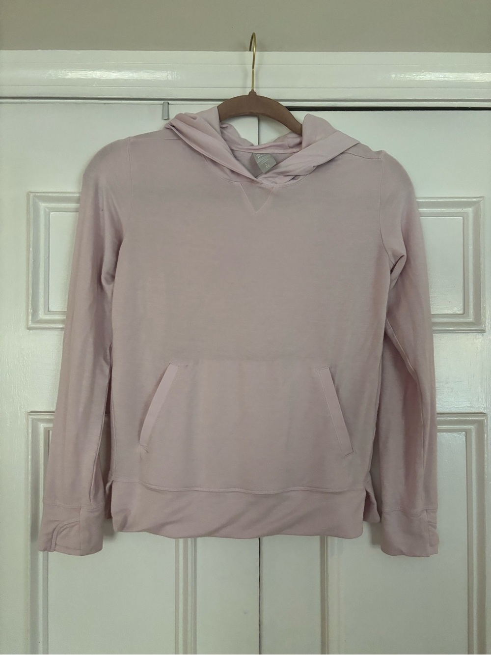 Athleta Girl Light Pink Long Sleeve Pullover Hoodie Top Size L 12